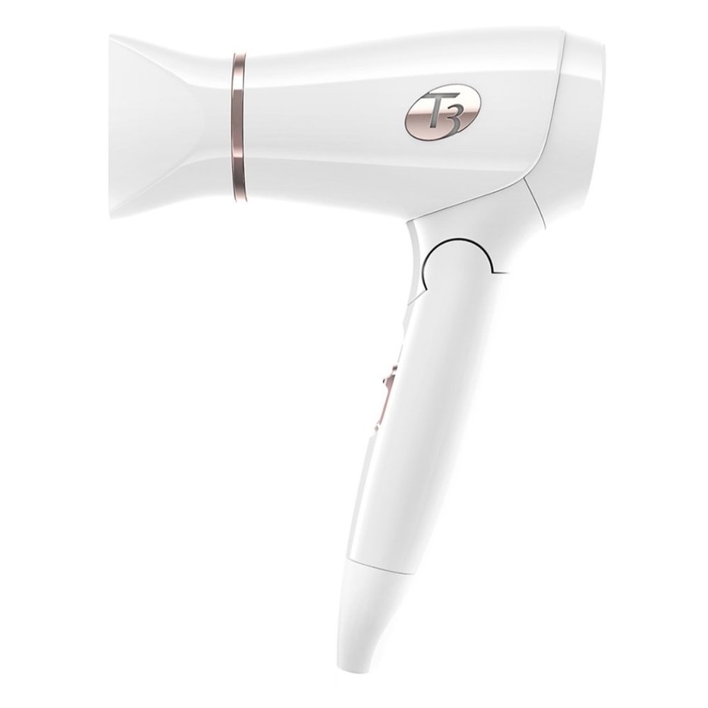 T3 Featherweight Compact Folding Hair Dryer with Dual Voltage - White
